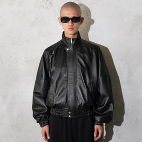 <span style="color: #f50b0b;">Last One</span> LU'U DAN / BLOUSON LEATHER JACKET BLACK