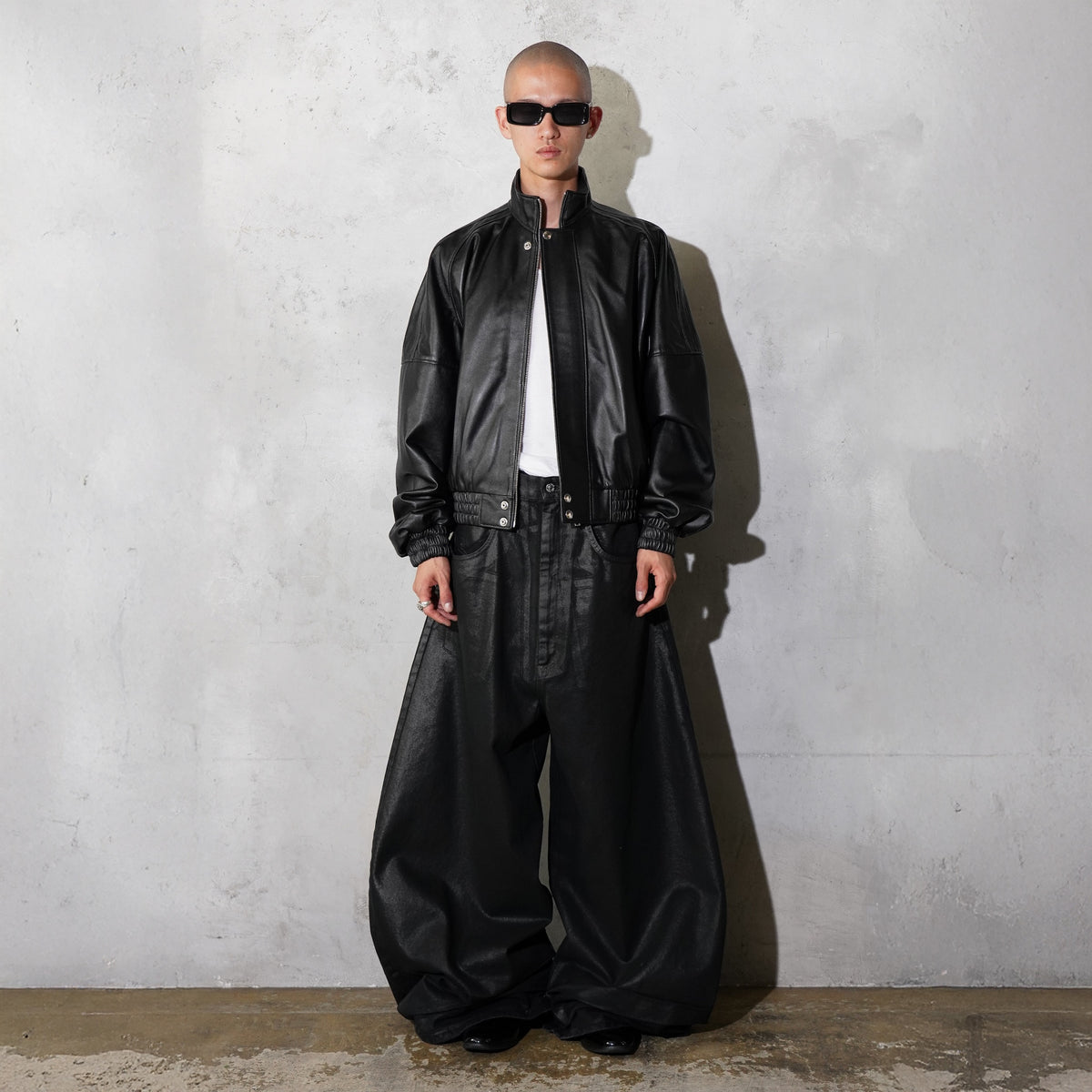 <span style="color: #f50b0b;">Last One</span> LU'U DAN / BLOUSON LEATHER JACKET BLACK