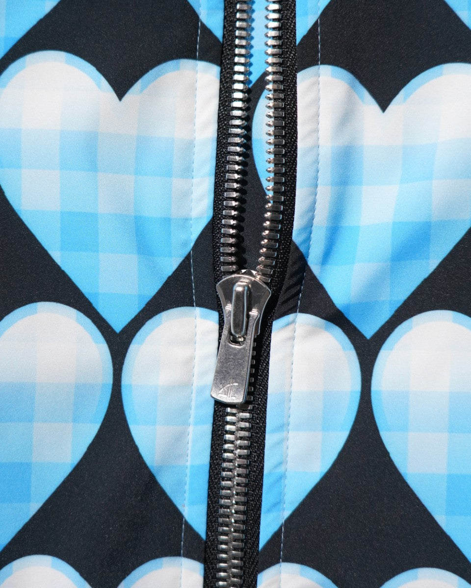 <span style="color: #f50b0b;">Last One</span> TSTS / QUILTED LINING BOMBER JACKET SAXE BLUE GINGHAM HEART