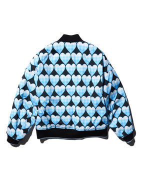 <span style="color: #f50b0b;">Last One</span> TSTS / QUILTED LINING BOMBER JACKET SAXE BLUE GINGHAM HEART