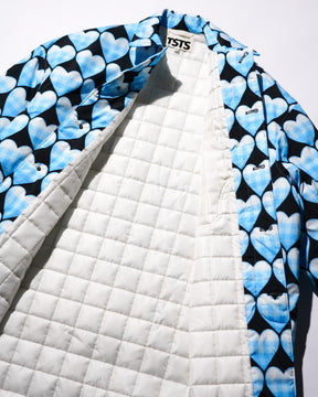 <span style="color: #f50b0b;">Last One</span> TSTS / QUILTED LINING BALMACAAN COAT SAXE BLUE GINGHAM HEART