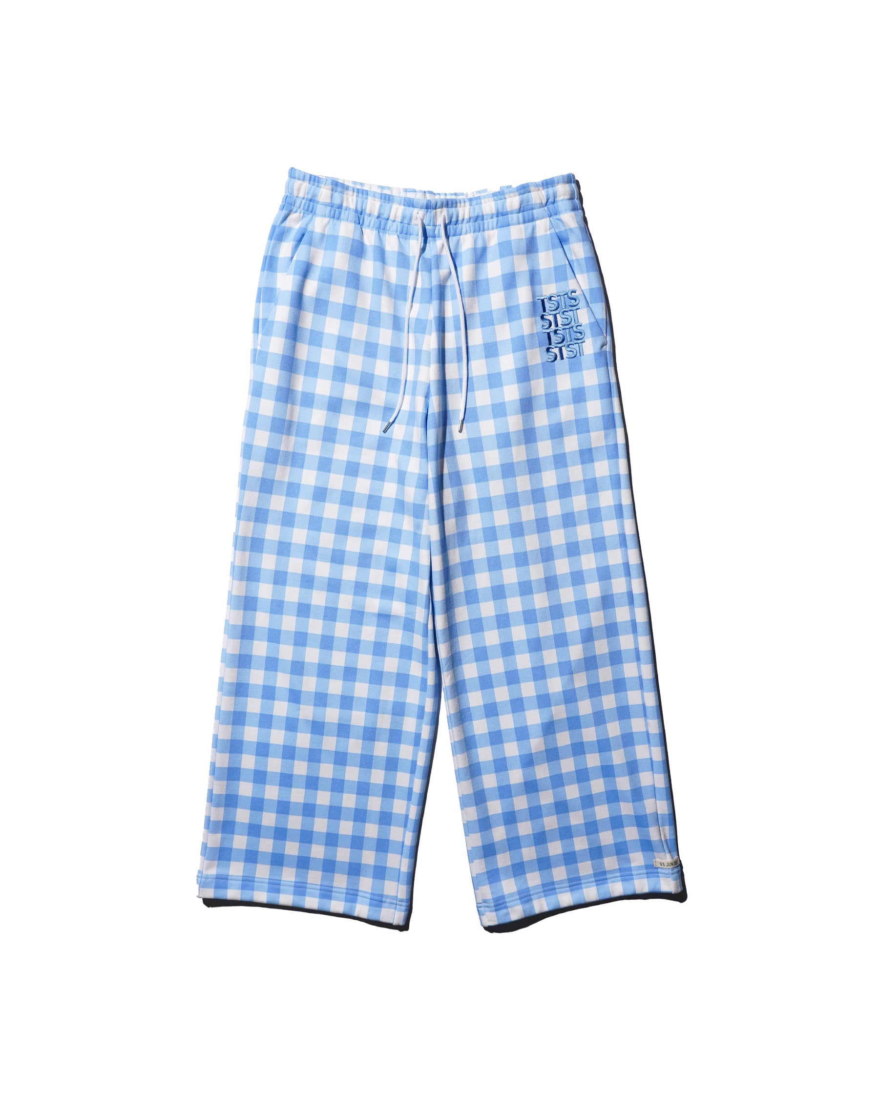 <span style="color: #f50b0b;">Last One</span>  TSTS / GINGHAM PRINT BAGGY SWEATPANTS SAXE BLUE GINGHAM