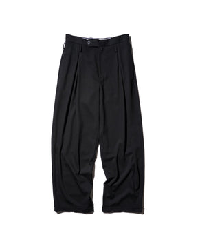 SOSHIOTSUKI / DOUBLE INVERTED TUCK TROUSERS BLACK