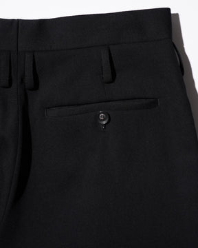 SOSHIOTSUKI / DOUBLE INVERTED TUCK TROUSERS BLACK