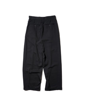 SOSHIOTSUKI / DOUBLE INVERTED TUCK TROUSERS BLACK