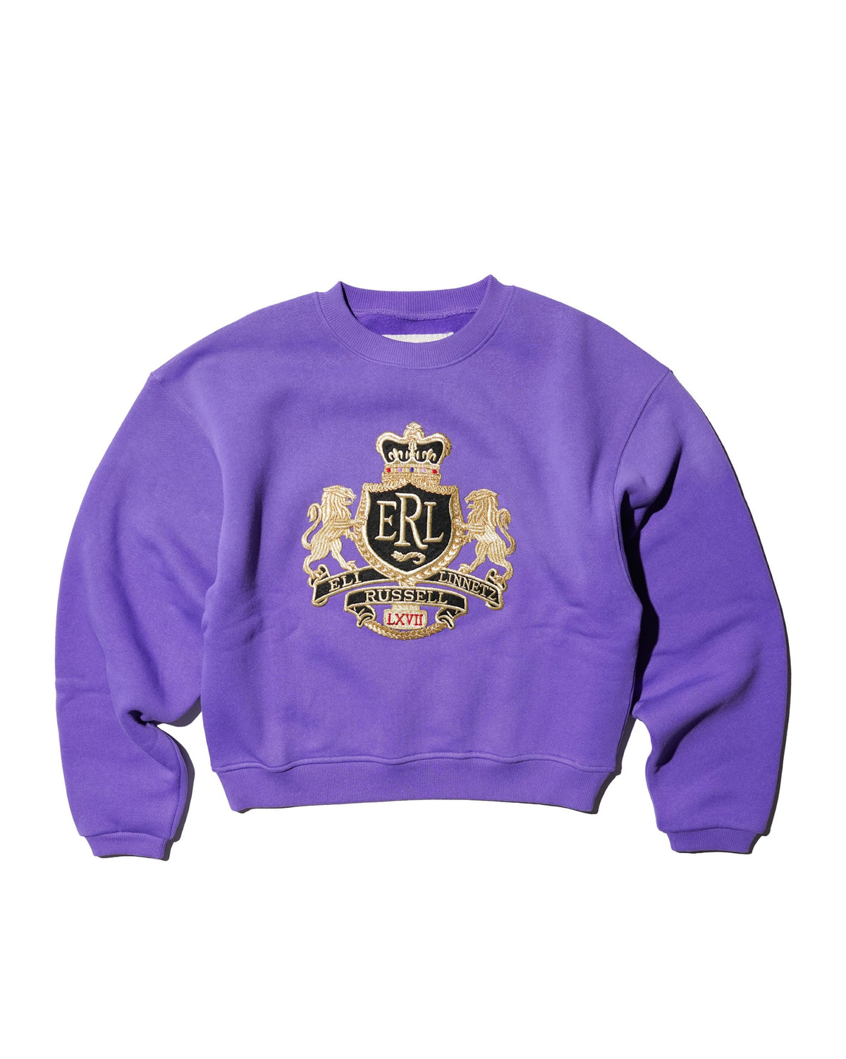 ERL / UNISEX CREST CREWNECK KNIT PURPLE