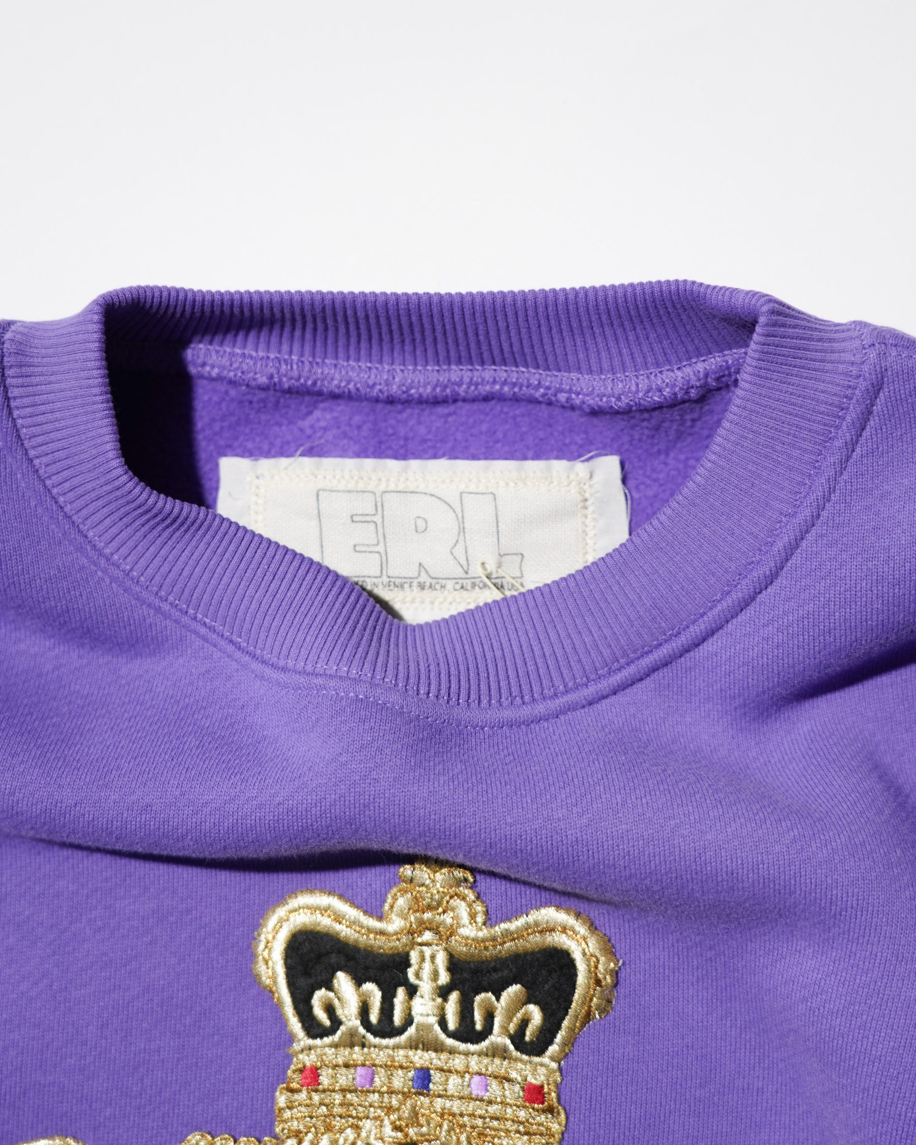 ERL / UNISEX CREST CREWNECK KNIT PURPLE