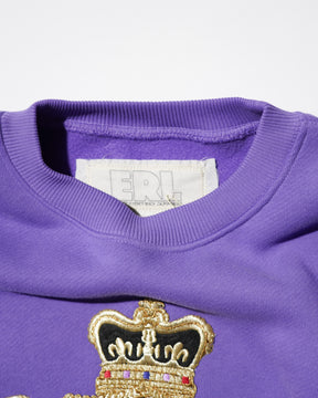 ERL / UNISEX CREST CREWNECK KNIT PURPLE
