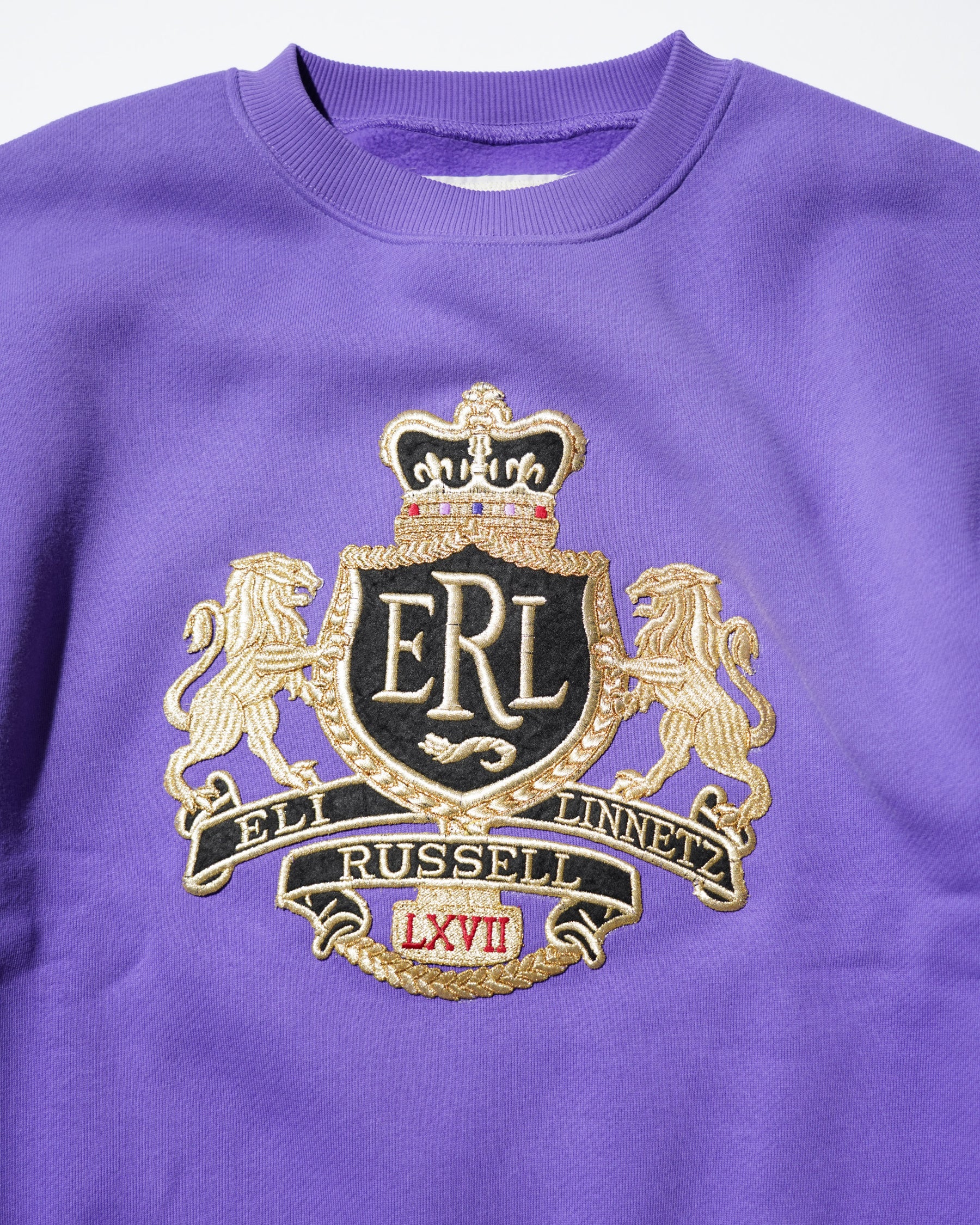 ERL / UNISEX CREST CREWNECK KNIT PURPLE