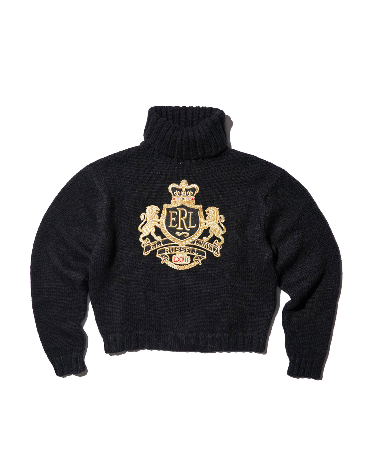 ERL / UNISEX CREST SWEATER KNIT BLACK