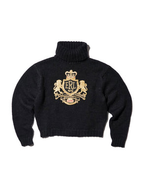 ERL / UNISEX CREST SWEATER KNIT BLACK