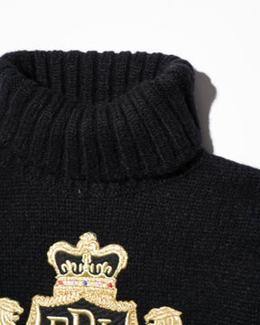 ERL / UNISEX CREST SWEATER KNIT BLACK