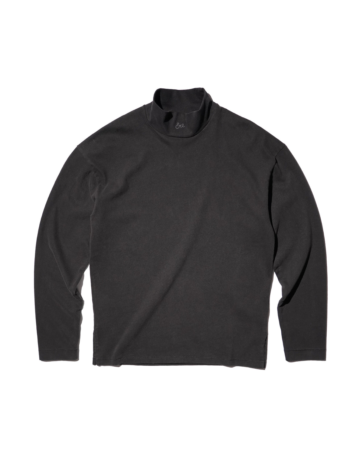 ERL / UNISEX MOCK NECK ERL SCRIPT LONG SLEEVE TEE KNIT BLACK