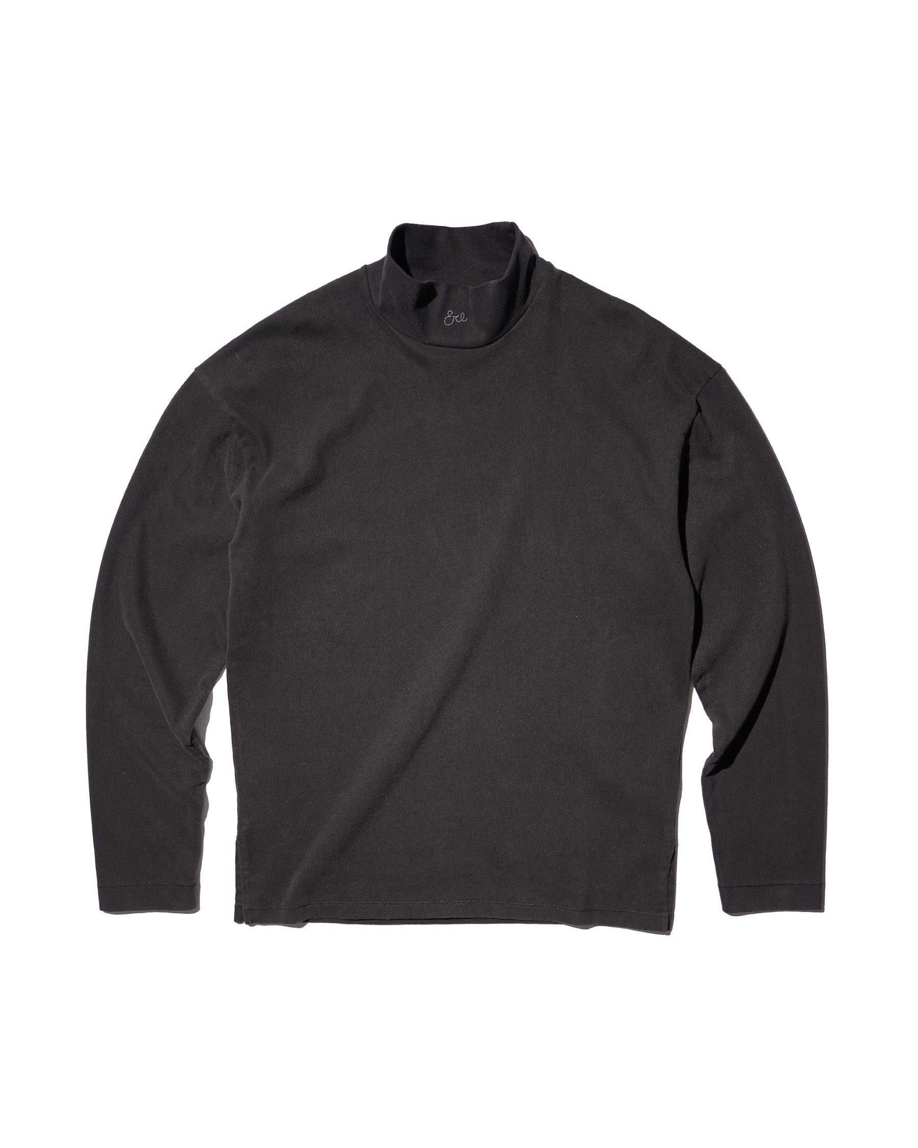 ERL / UNISEX MOCK NECK ERL SCRIPT LONG SLEEVE TEE KNIT BLACK