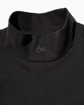 ERL / UNISEX MOCK NECK ERL SCRIPT LONG SLEEVE TEE KNIT BLACK