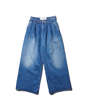 ERL / UNISEX PLEATED JEANS WOVEN BLUE