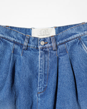 ERL / UNISEX PLEATED JEANS WOVEN BLUE