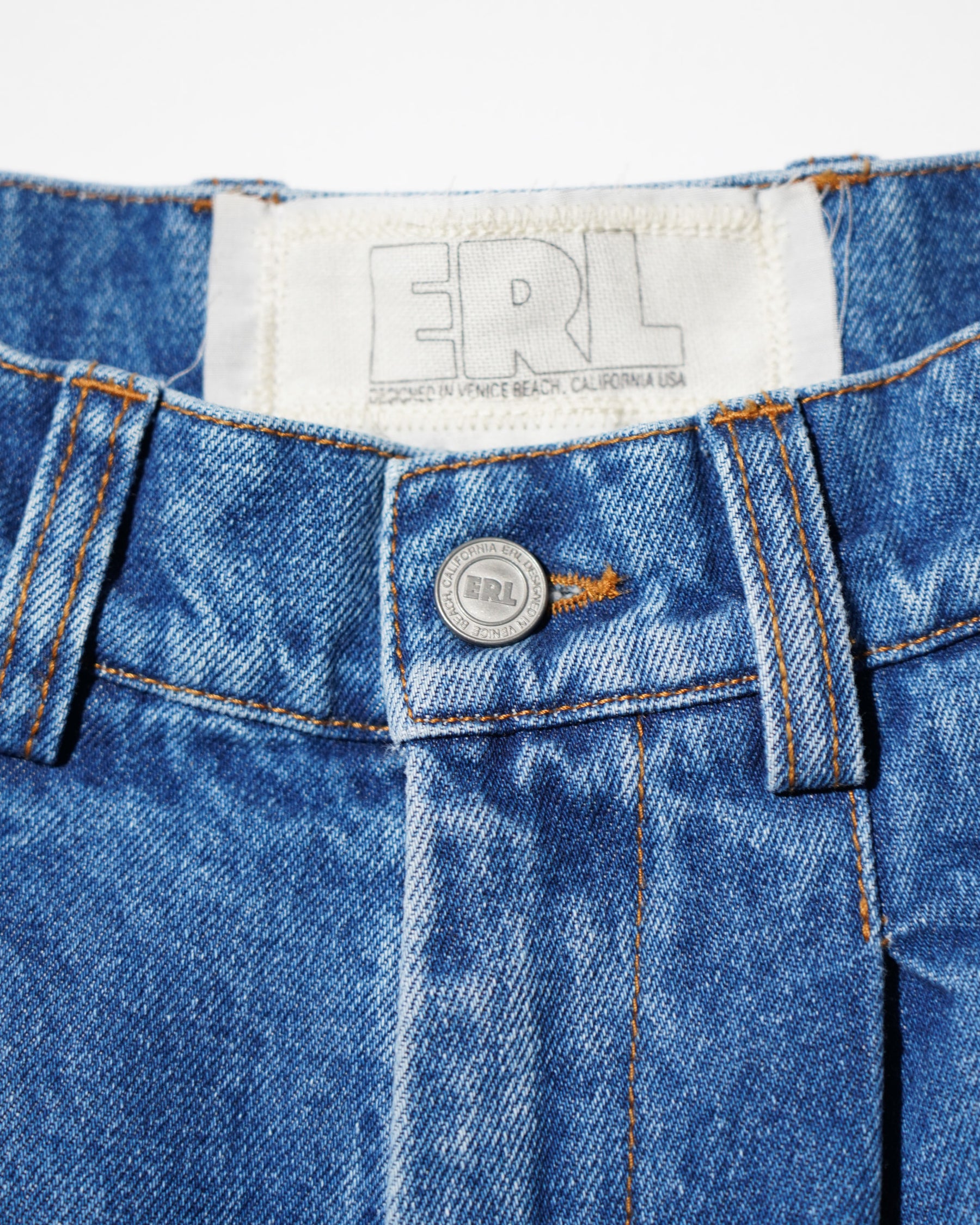 ERL / UNISEX PLEATED JEANS WOVEN BLUE