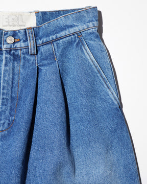 ERL / UNISEX PLEATED JEANS WOVEN BLUE