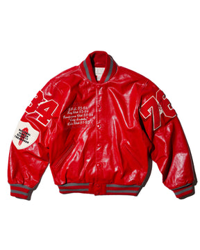 <span style="color: #f50b0b;">Last One</span> ERL / UNISEX LEATHER VARSITY JACKET LEATHER RED