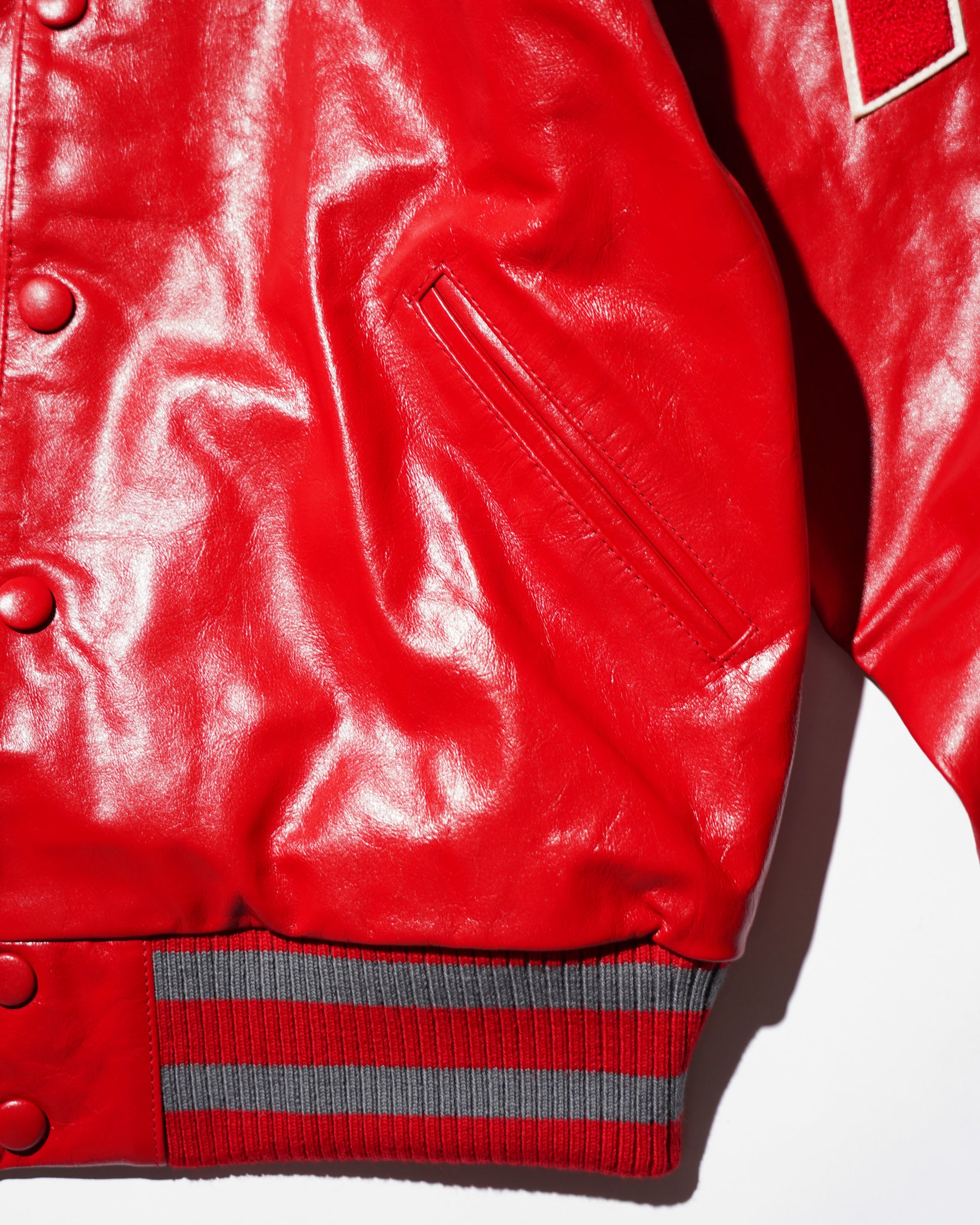 <span style="color: #f50b0b;">Last One</span> ERL / UNISEX LEATHER VARSITY JACKET LEATHER RED
