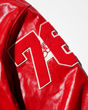 <span style="color: #f50b0b;">Last One</span> ERL / UNISEX LEATHER VARSITY JACKET LEATHER RED