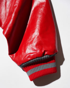 <span style="color: #f50b0b;">Last One</span> ERL / UNISEX LEATHER VARSITY JACKET LEATHER RED