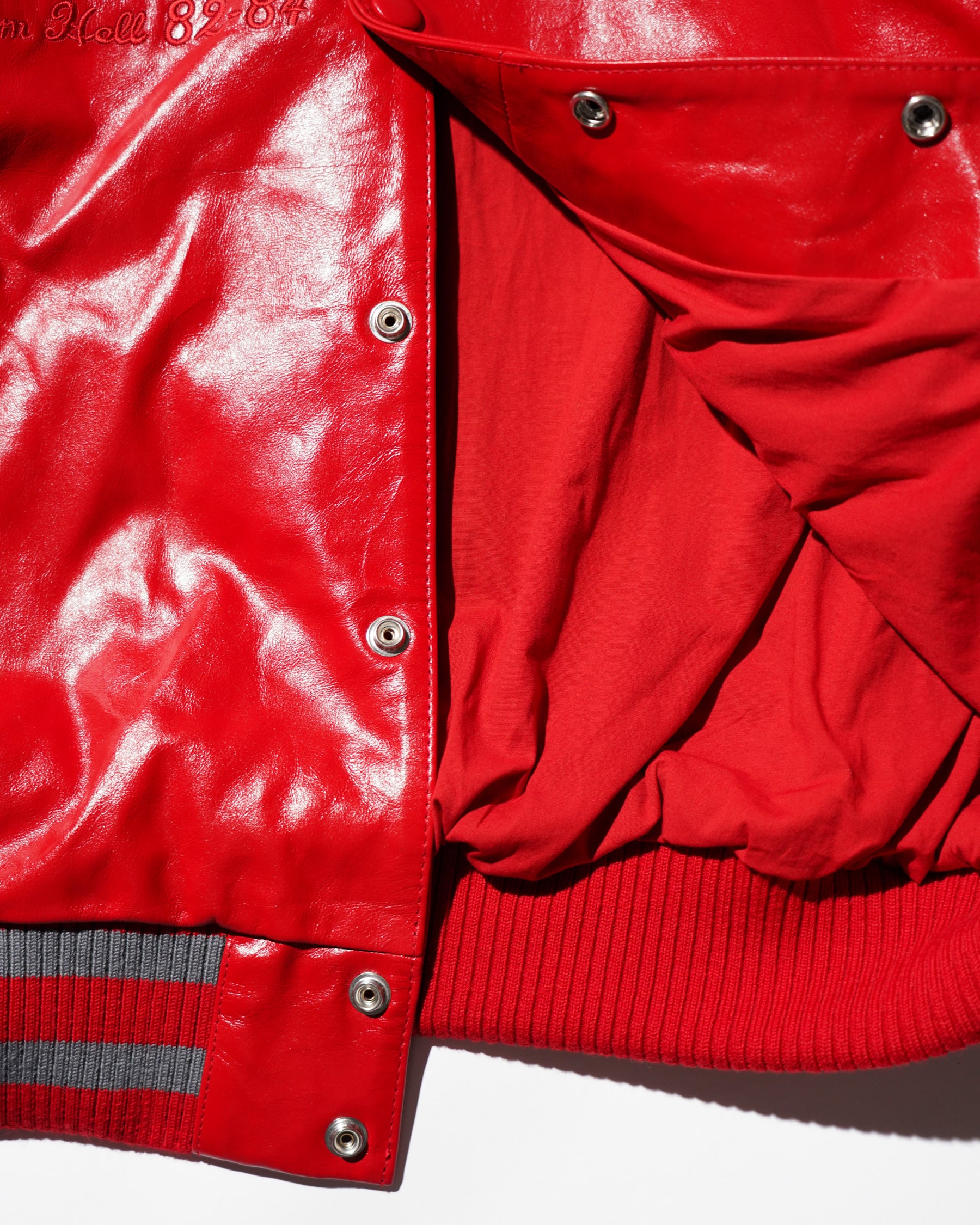 <span style="color: #f50b0b;">Last One</span> ERL / UNISEX LEATHER VARSITY JACKET LEATHER RED