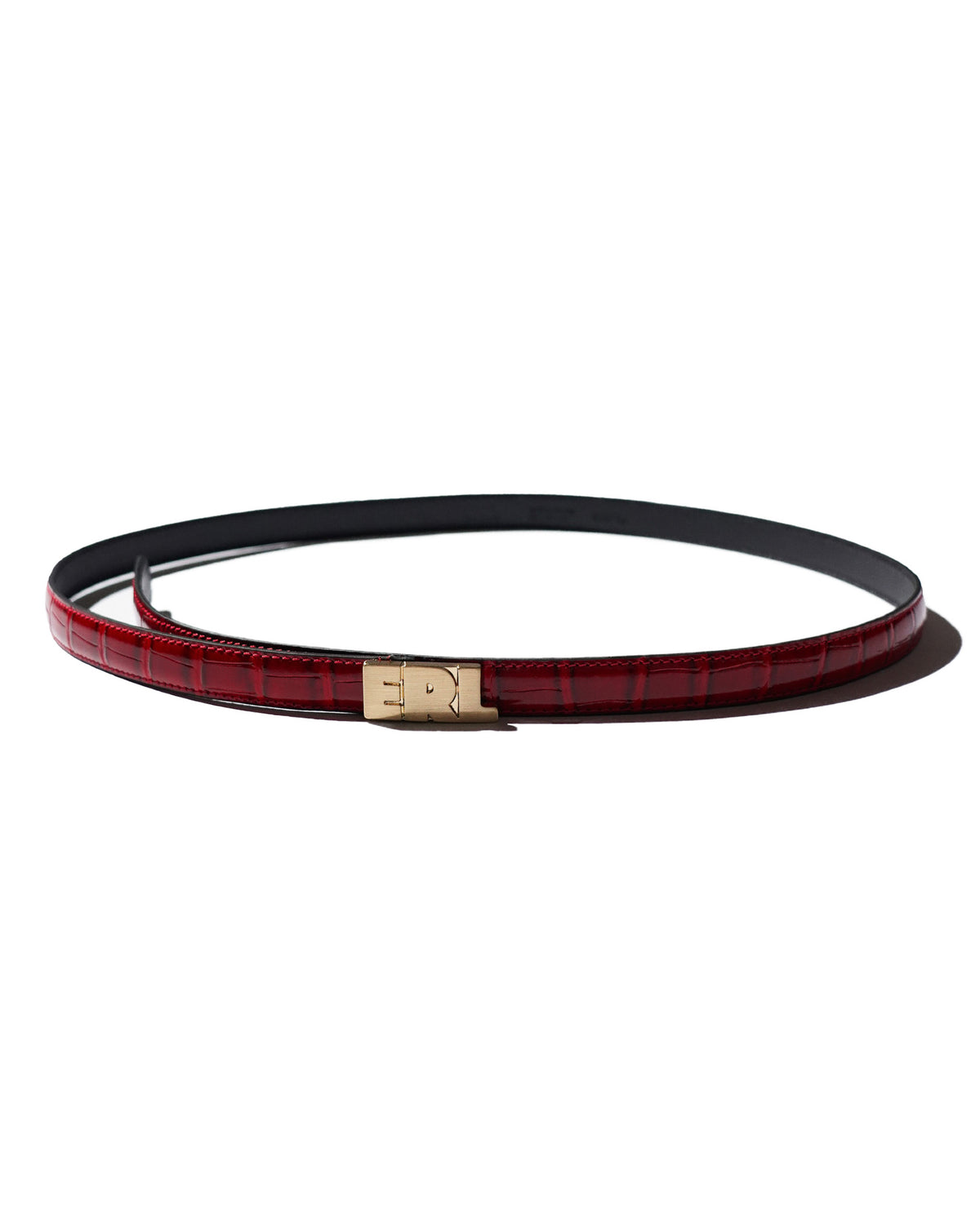 <span style="color: #f50b0b;">Last One</span> ERL / UNISEX CROC BELT SMALL LEATHER RED
