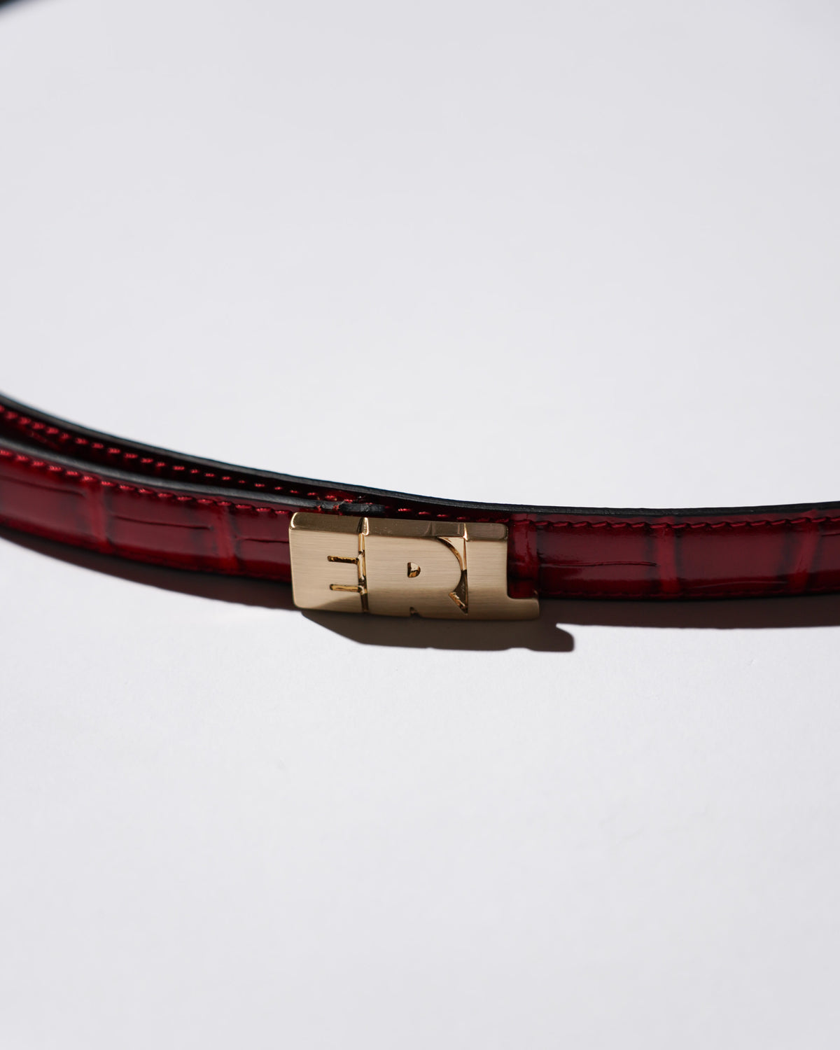 <span style="color: #f50b0b;">Last One</span> ERL / UNISEX CROC BELT SMALL LEATHER RED