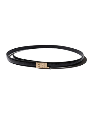 <span style="color: #f50b0b;">Last One</span>  ERL / UNISEX CROC BELT SMALL LEATHER BLACK