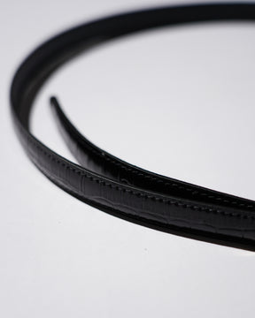 <span style="color: #f50b0b;">Last One</span>  ERL / UNISEX CROC BELT SMALL LEATHER BLACK