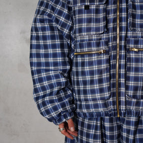 INTODUSK / PLAID PADDED JACKET NAVY PLAID