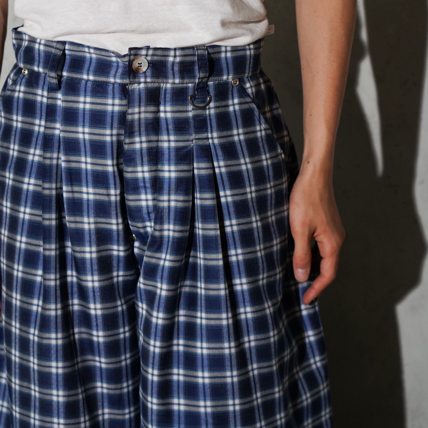 INTODUSK / PLAID QUILTED PANTS NAVY PLAID