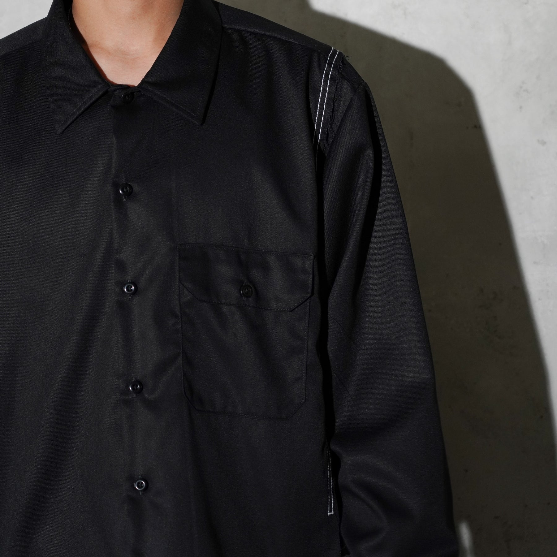 WHATEVERWORKS / SPLIT LS SHIRT BLACK