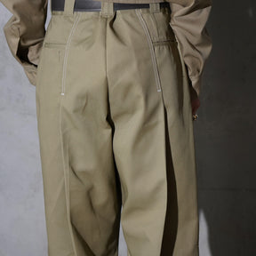 WHATEVERWORKS / PLEATED PANTS KHAKI