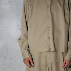 WHATEVERWORKS / PLEATED LS SHIRT KHAKI