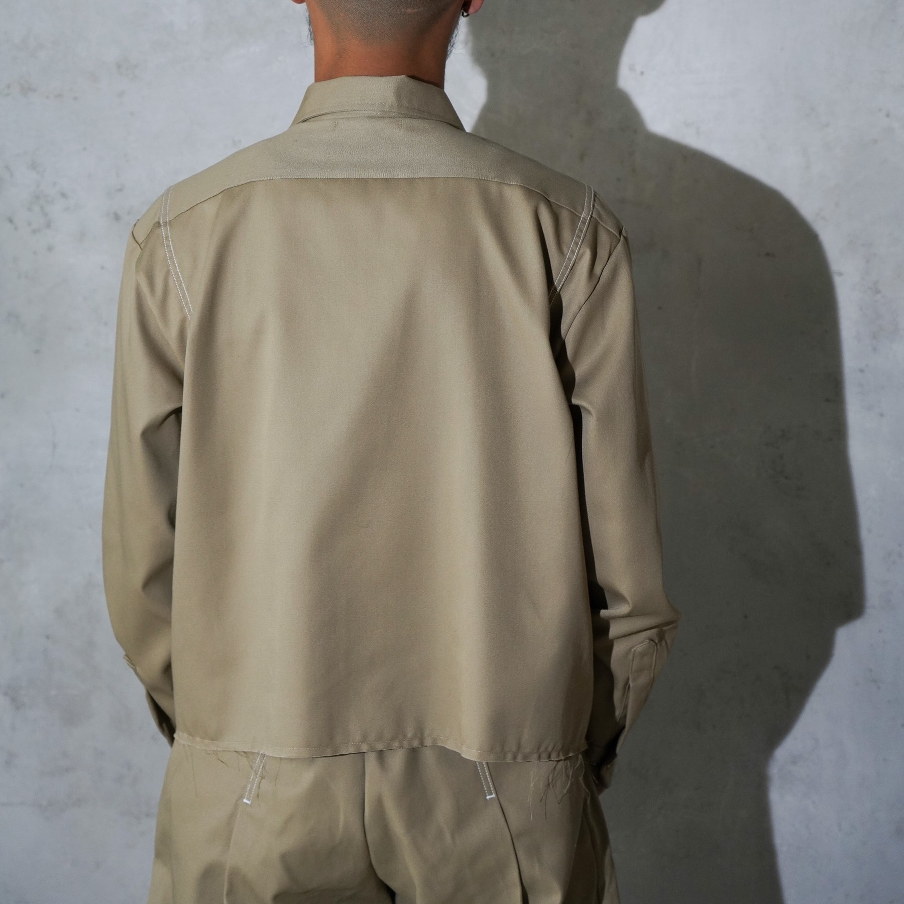 WHATEVERWORKS / PLEATED LS SHIRT KHAKI