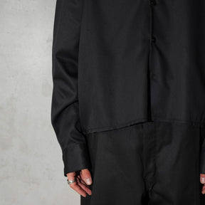 <span style="color: #ff2a00;">Last One</span> WHATEVERWORKS / PLEATED LS SHIRT BLACK