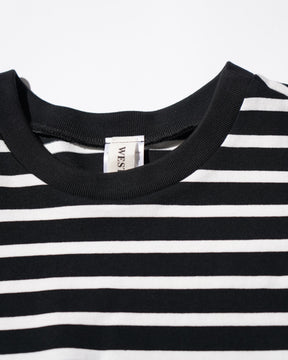 WESTFALL / STRIPED LACE DOUBLE SHIRT BLACK