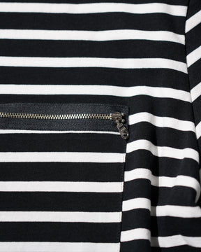 WESTFALL / STRIPED LACE DOUBLE SHIRT BLACK