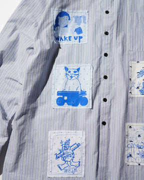 WESTFALL / PATCHES SHIRT BLUE STRIPE