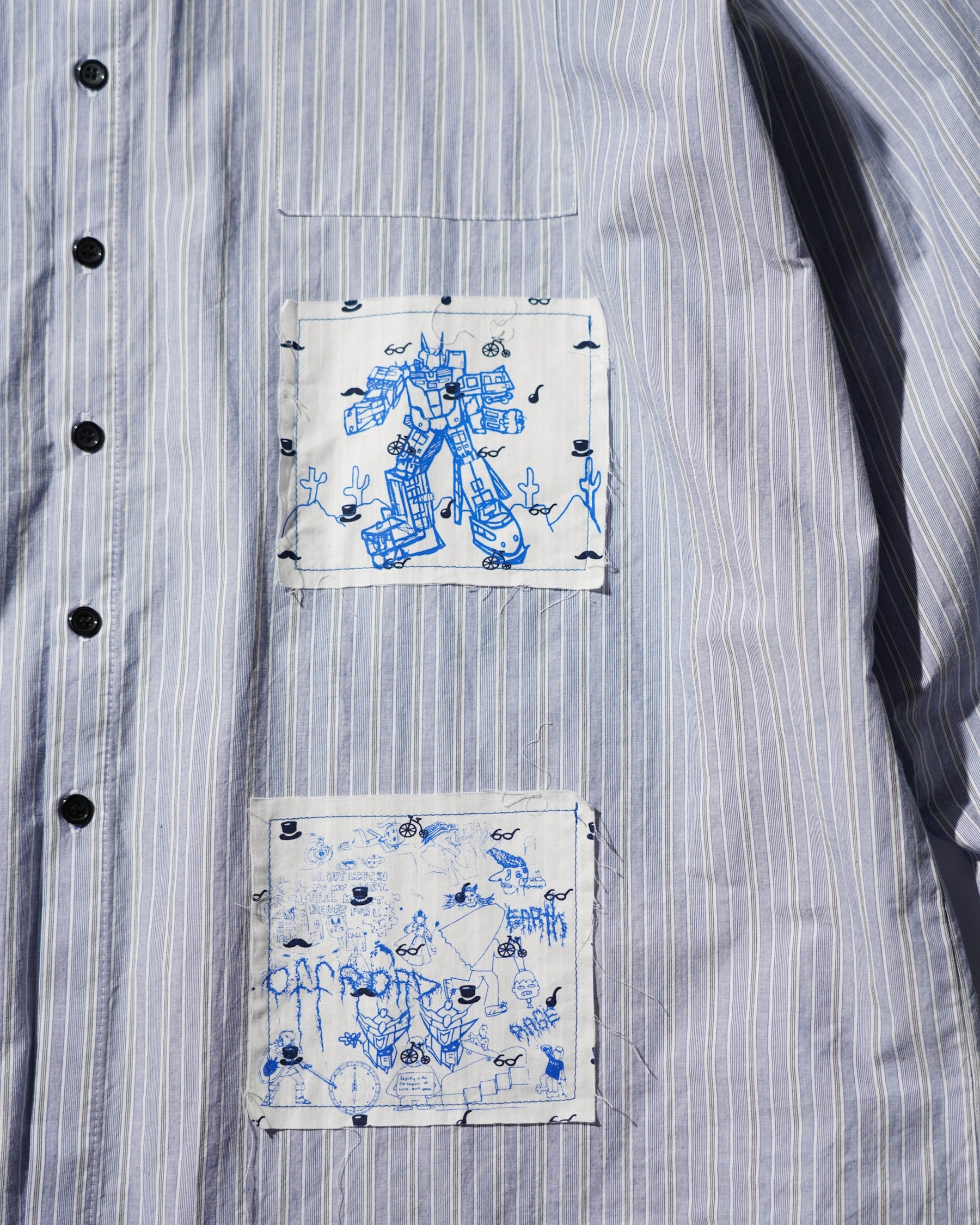 WESTFALL / PATCHES SHIRT BLUE STRIPE