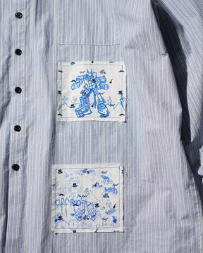 WESTFALL / PATCHES SHIRT BLUE STRIPE