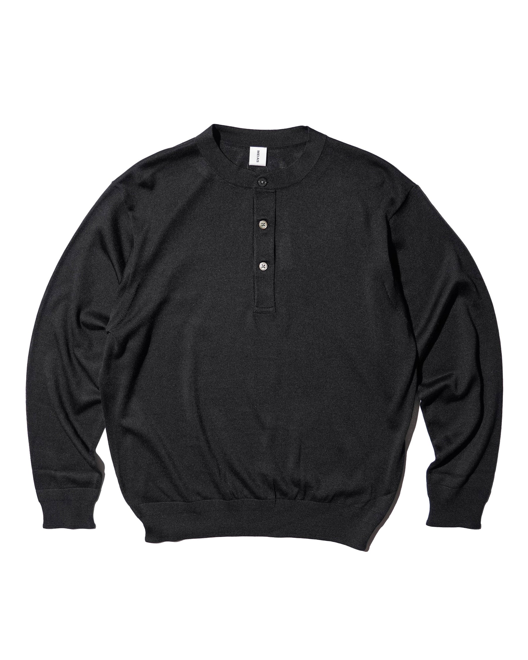 <span style="color: #f50b0b;">Last One</span> MEIAS / SILK HENLEY NECK PO BLACK