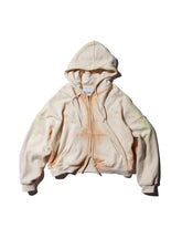TEPPEI FURUYAMA / PAINTFADE ZIP-UP HOODIE A.WHITE