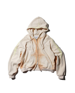 TEPPEI FURUYAMA / PAINTFADE ZIP-UP HOODIE A.WHITE