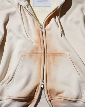 TEPPEI FURUYAMA / PAINTFADE ZIP-UP HOODIE A.WHITE