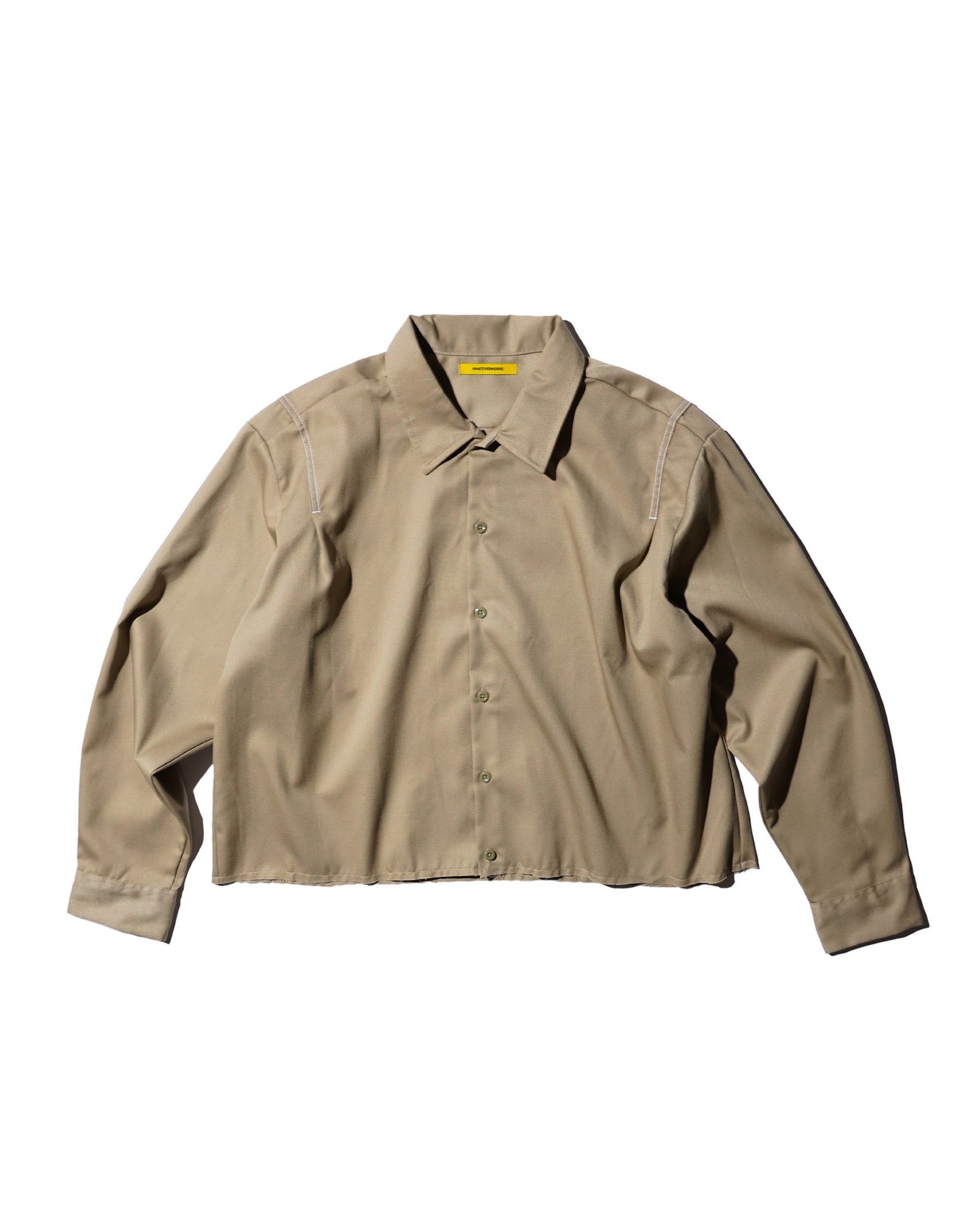 WHATEVERWORKS / PLEATED LS SHIRT KHAKI