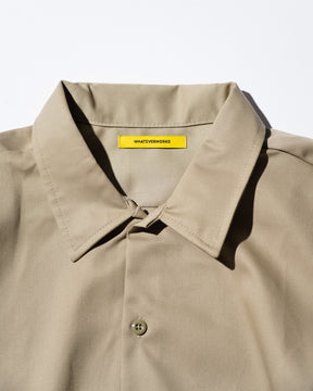 WHATEVERWORKS / PLEATED LS SHIRT KHAKI